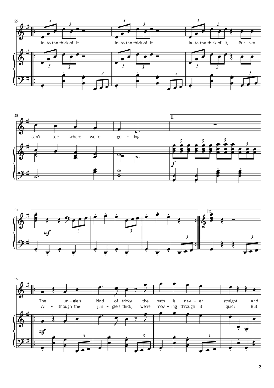 Into The Thick Of It Piano, Vocal scores gallery preview page 3