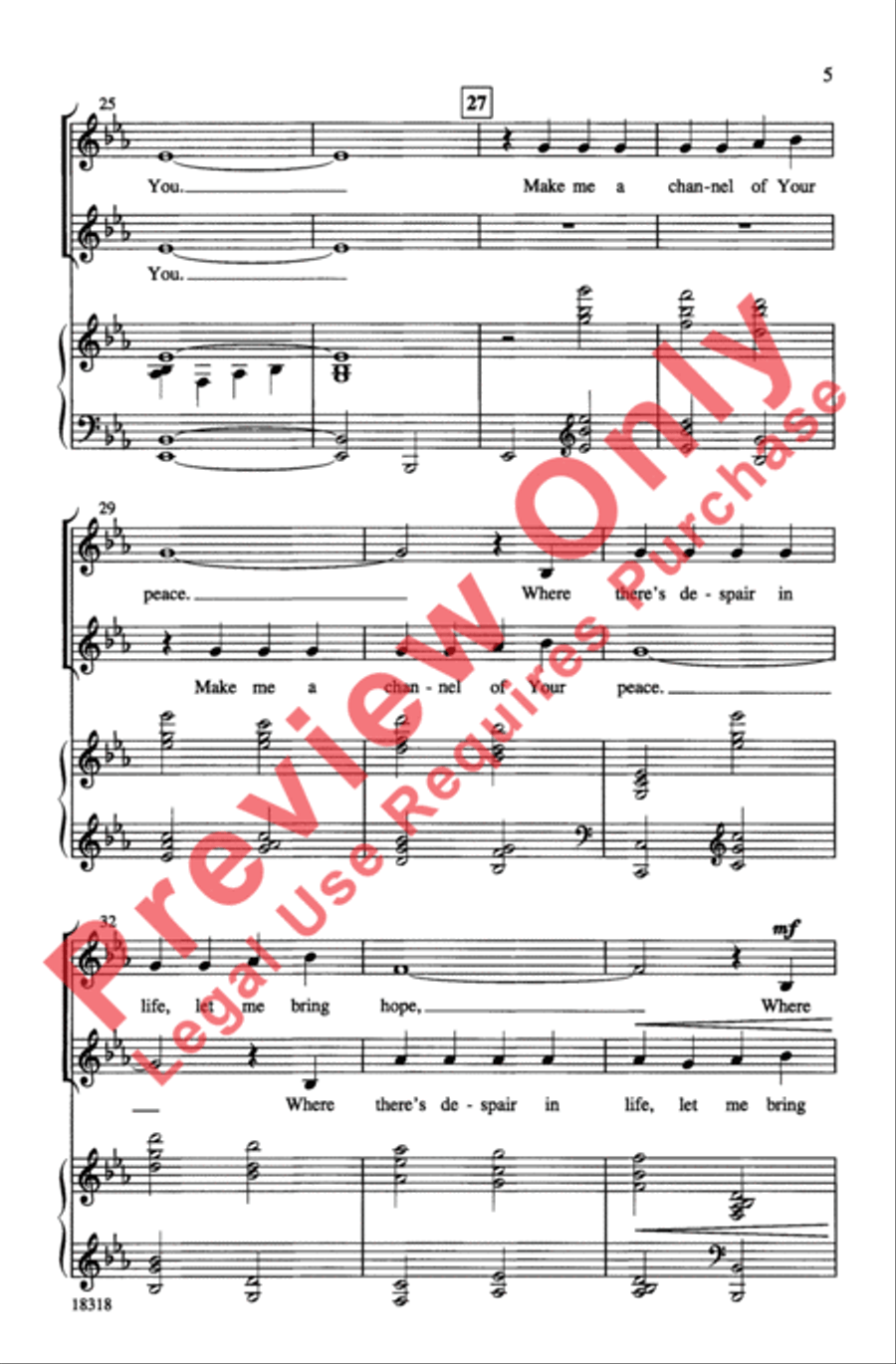 Make Me a Channel of Your Peace 2-Part scores gallery preview page 5