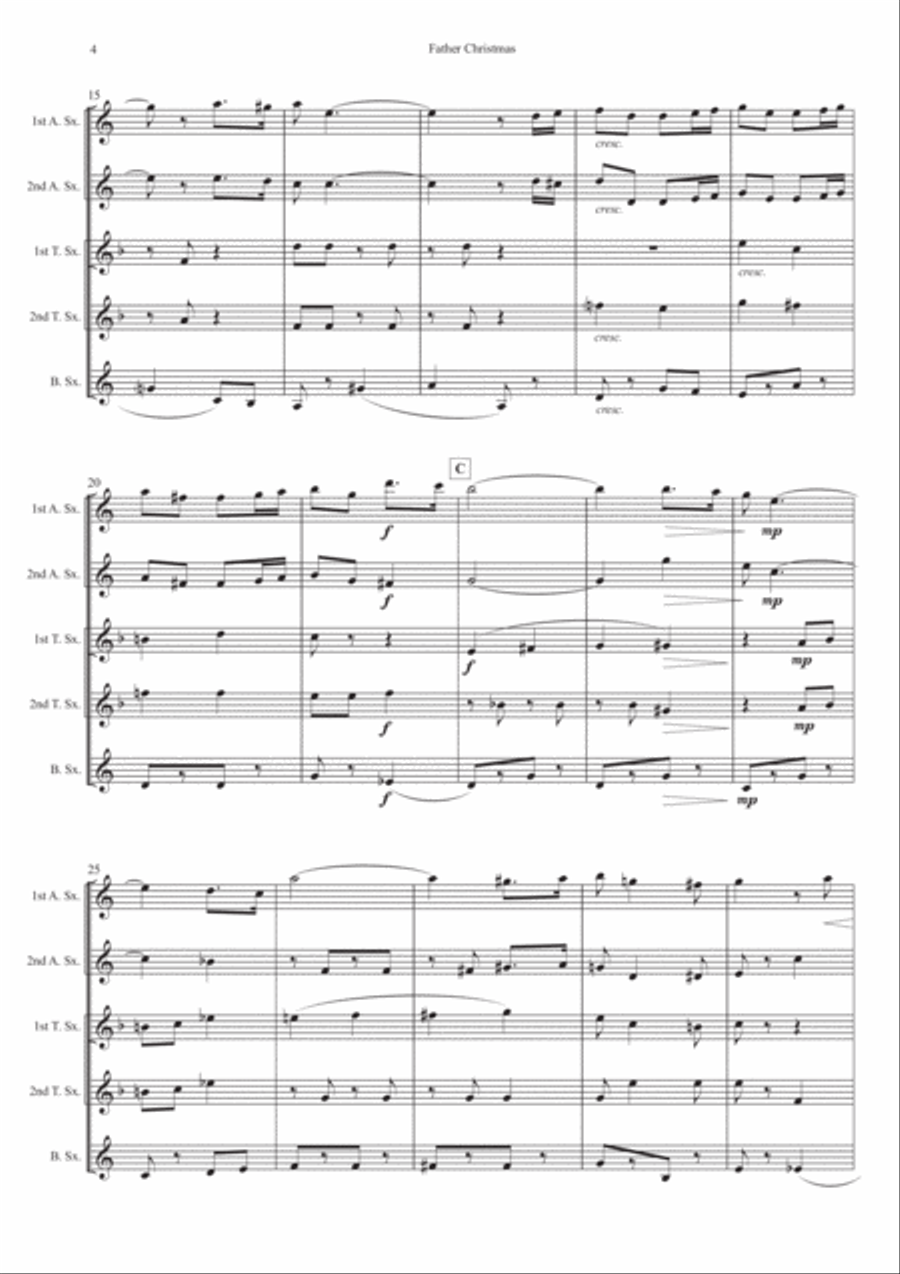Father Christmas Woodwind Ensemble scores gallery preview page 4
