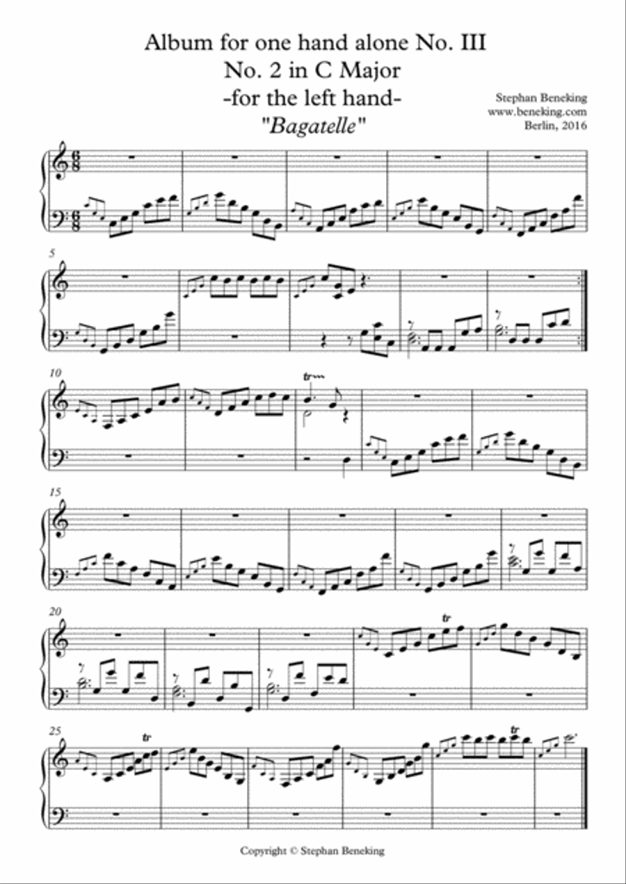 Album for One Hand Alone No. 3 Easy Piano scores gallery preview page 5