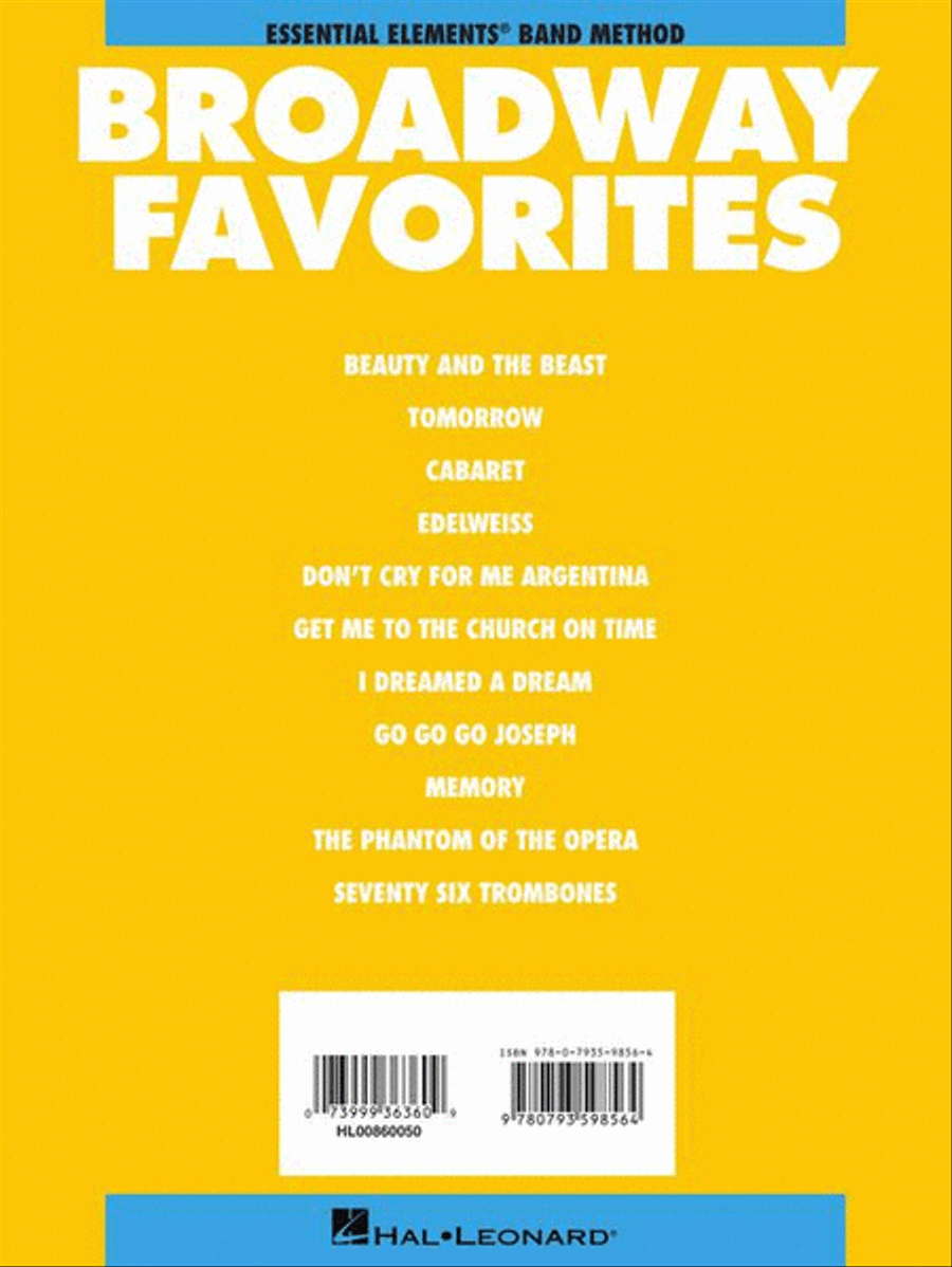 Essential Elements Broadway Favorites Concert Band Methods scores gallery preview page 6