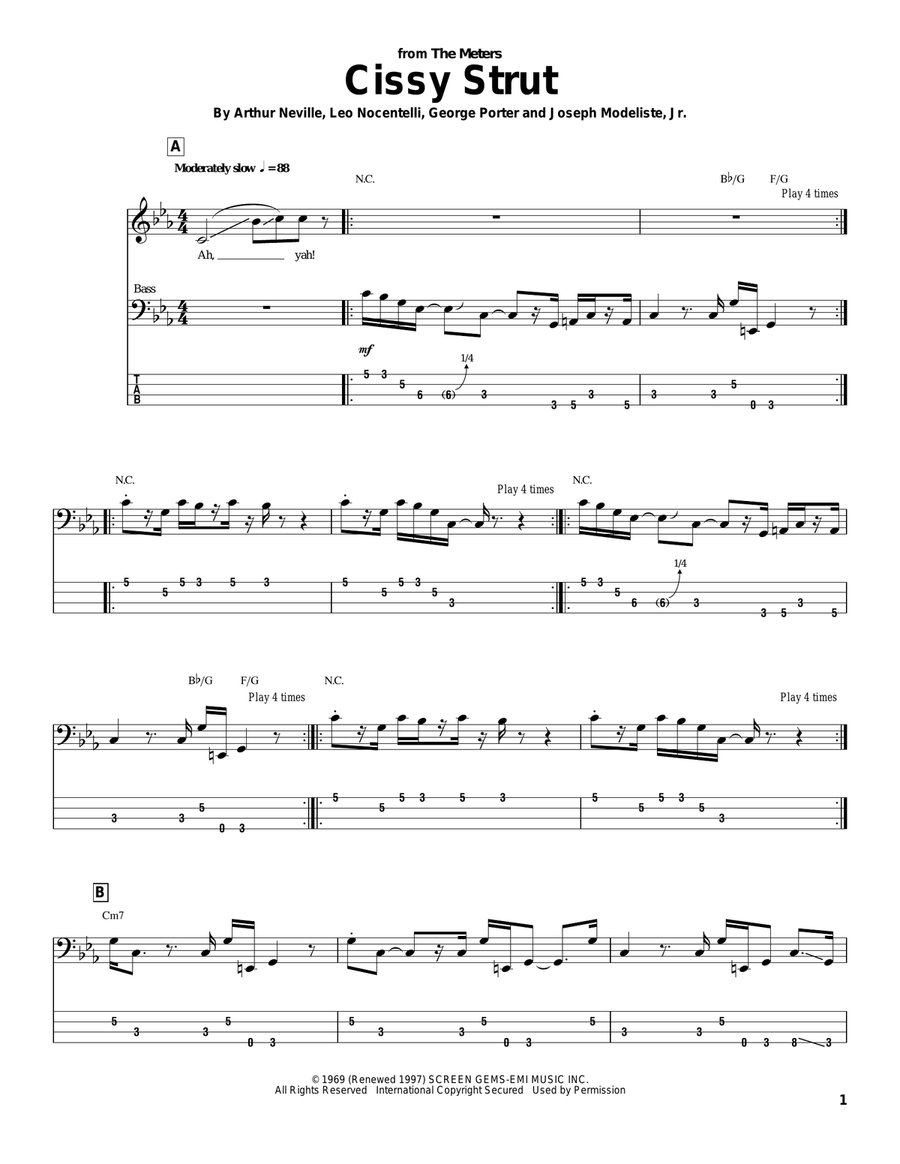 Cissy Strut Acoustic Guitar scores gallery preview page 1