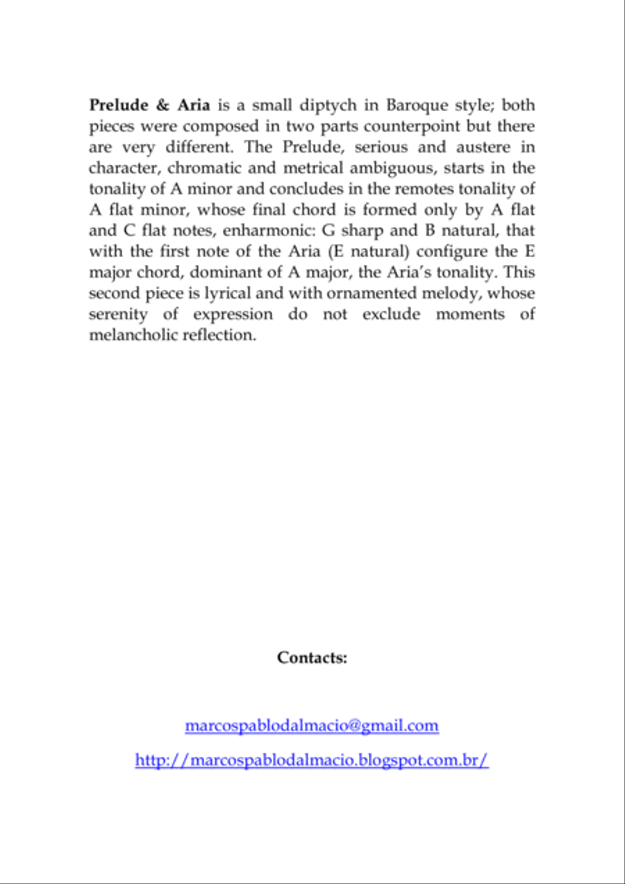 Prelude & Aria para Piano Opus 8 Piano Solo scores gallery preview page 2