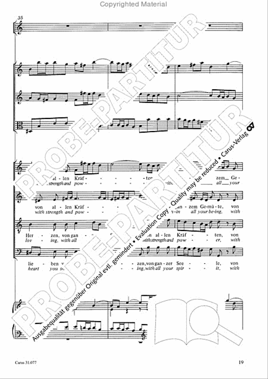 The Lord your God you shall now be loving (Du sollt Gott, deinen Herren, lieben) 4-Part scores gallery preview page 20