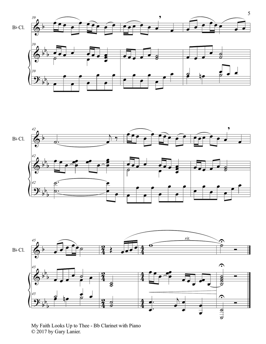 3 Hymns of Faith, Blessing & Praise (For Oboe & Piano with Score/Parts) Piano scores gallery preview page 6