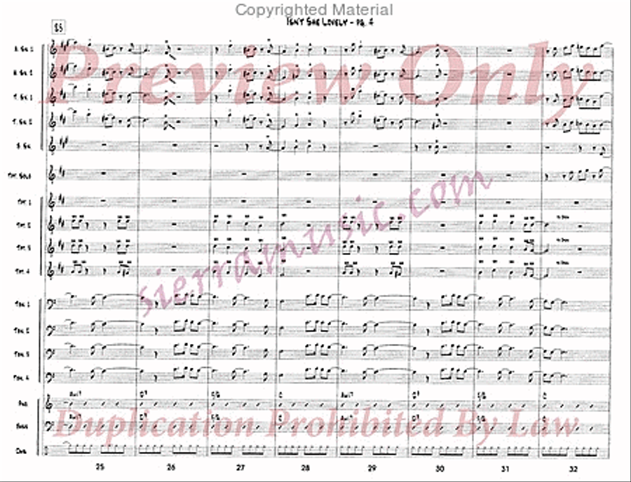 Isn't She Lovely (For Doc) Jazz Ensemble scores gallery preview page 5