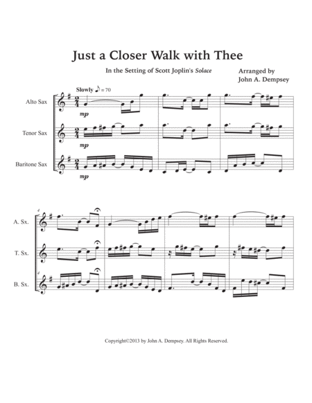 Just a Closer Walk with Thee (Sax Trio: ATB) image number null