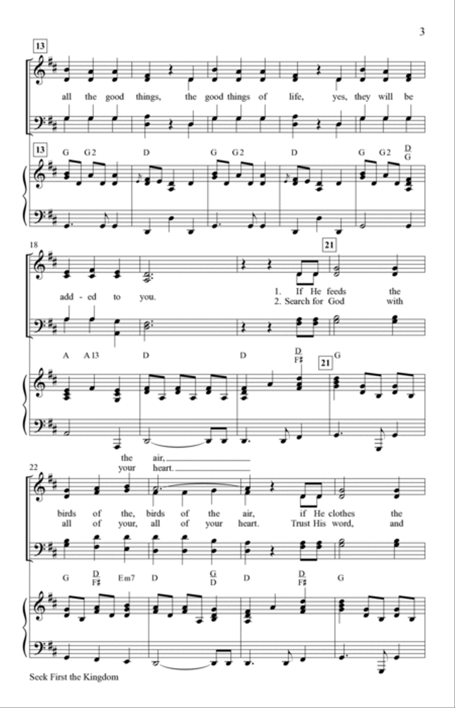 Seek First the Kingdom Seek First the Kingdom 4-Part scores gallery preview page 3
