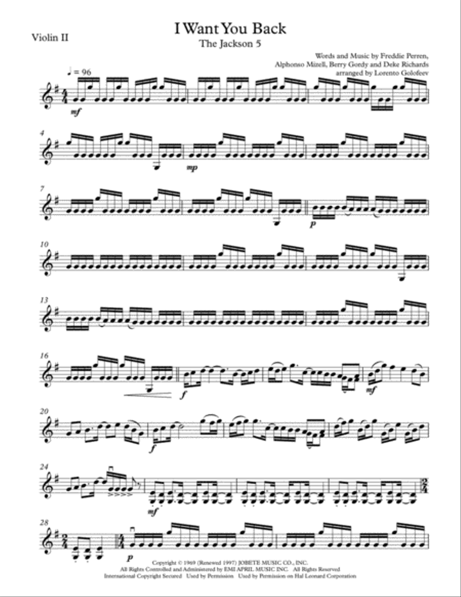 I Want You Back String Quartet scores gallery preview page 3