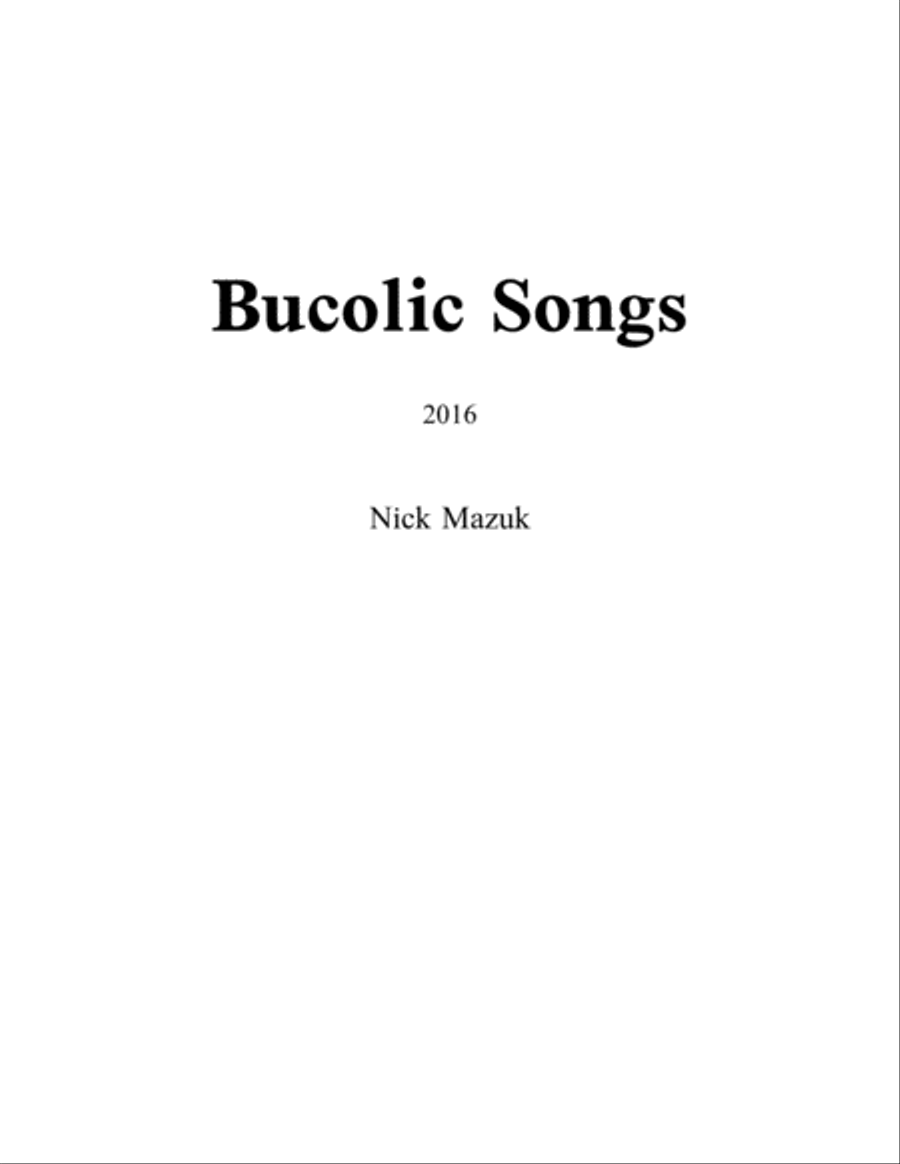 Bucolic Songs (score)