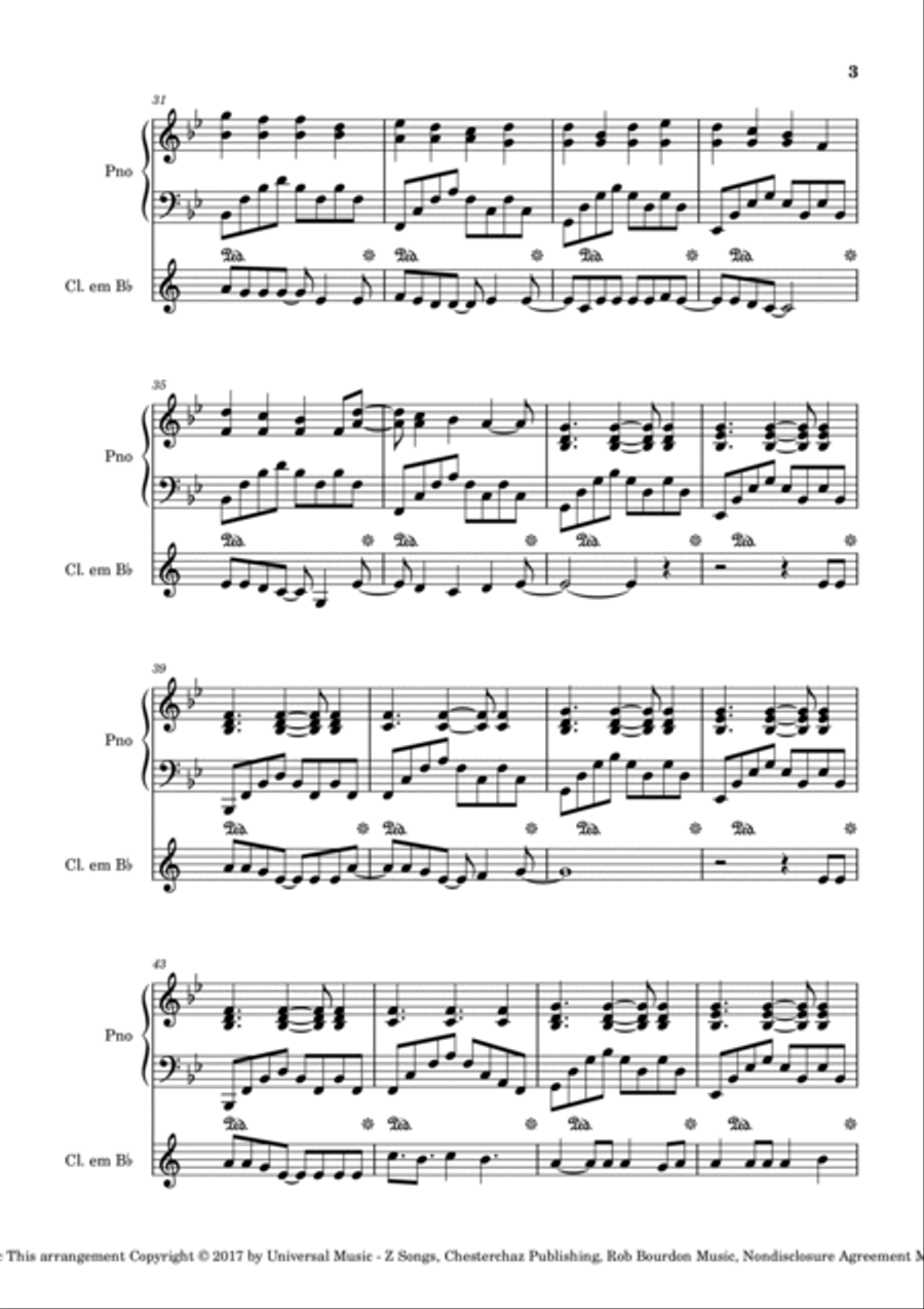 Numb B-Flat Clarinet scores gallery preview page 3