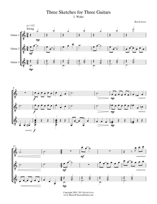 Three Sketches for Three Guitars - Score and Parts