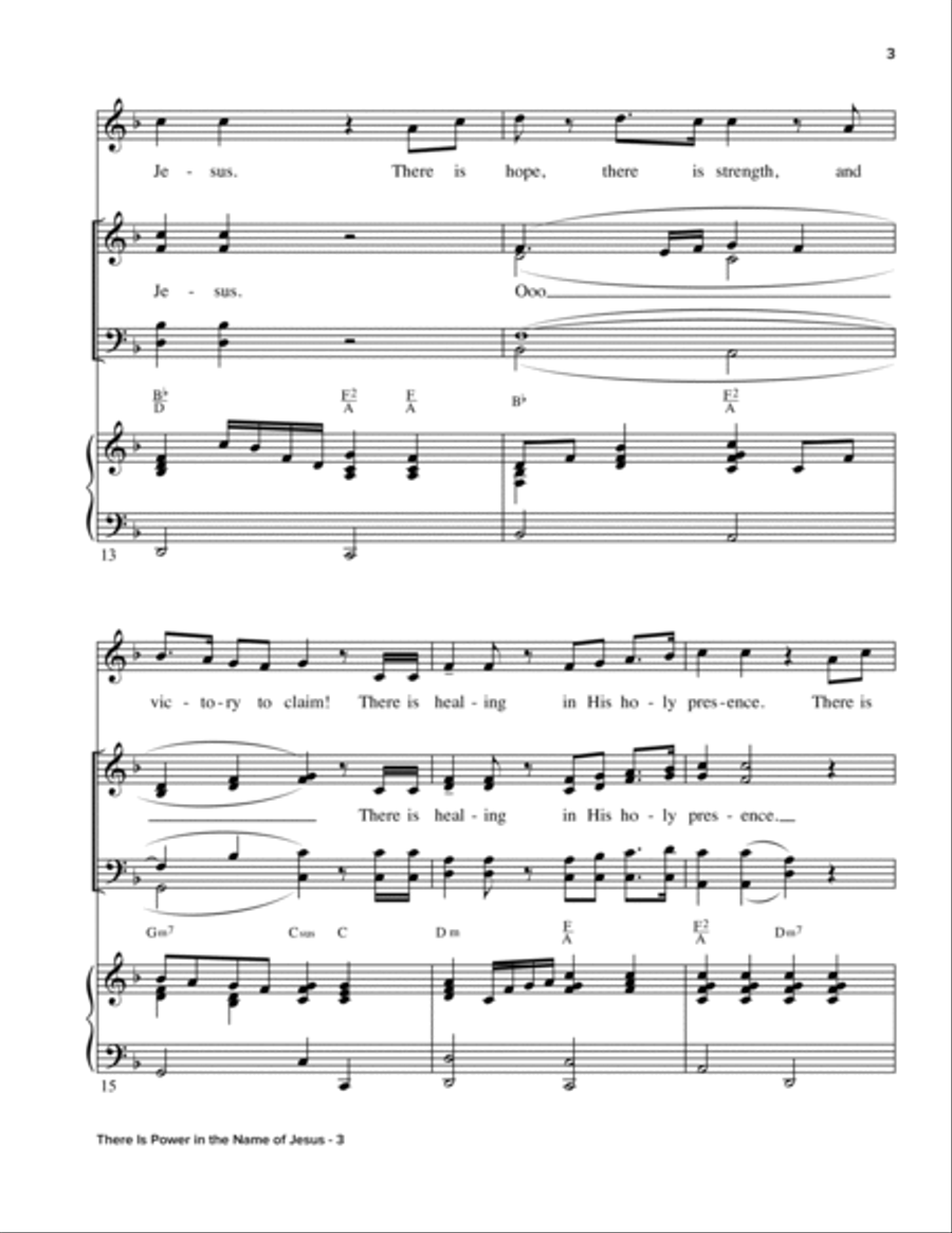 There Is Power In The Name Of Jesus 4-Part scores gallery preview page 3