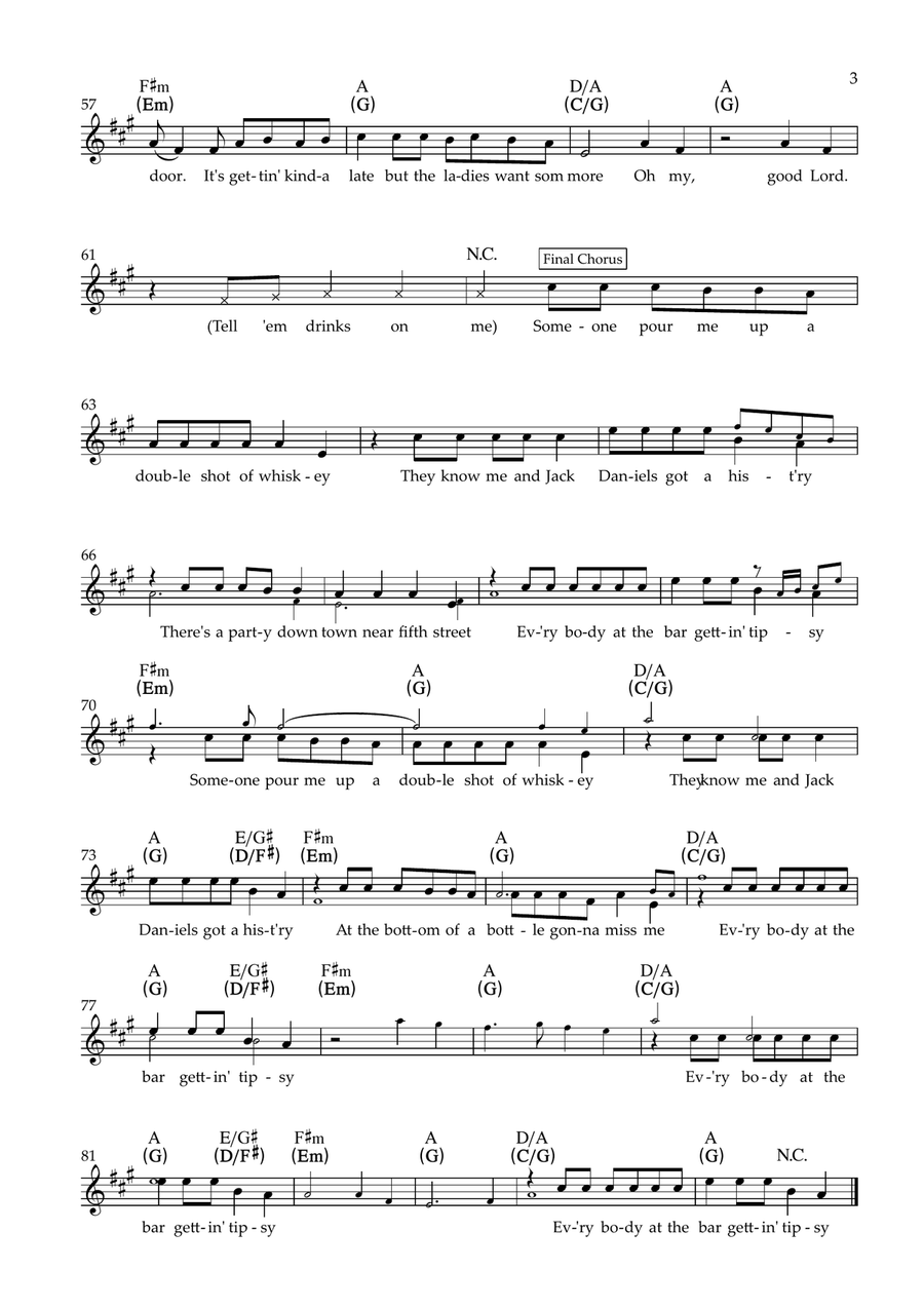 A Bar Song (Tipsy) Piano scores gallery preview page 3