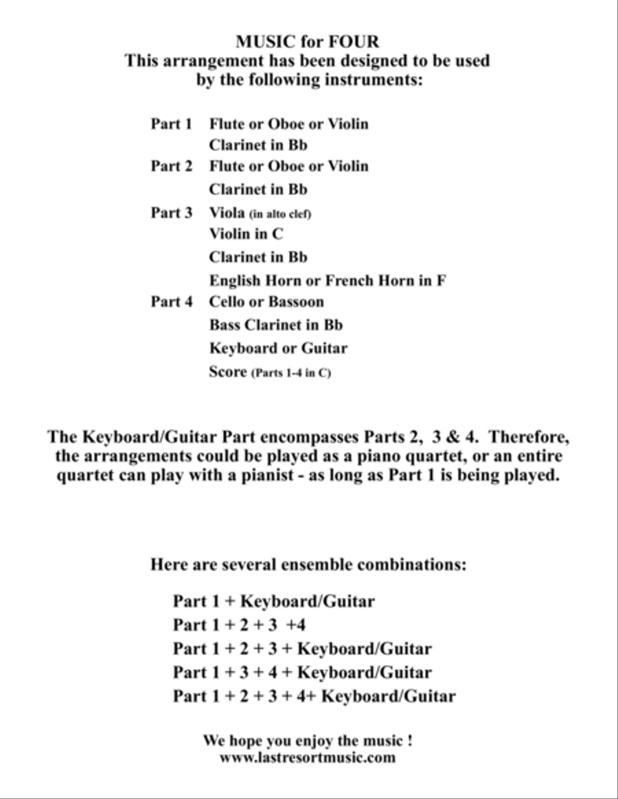 Sussex Carol for String Quartet or Wind Quartet (Mixed Quartet, Double Reed Quartet, or Clarinet Qua Chamber Orchestra scores gallery preview page 2