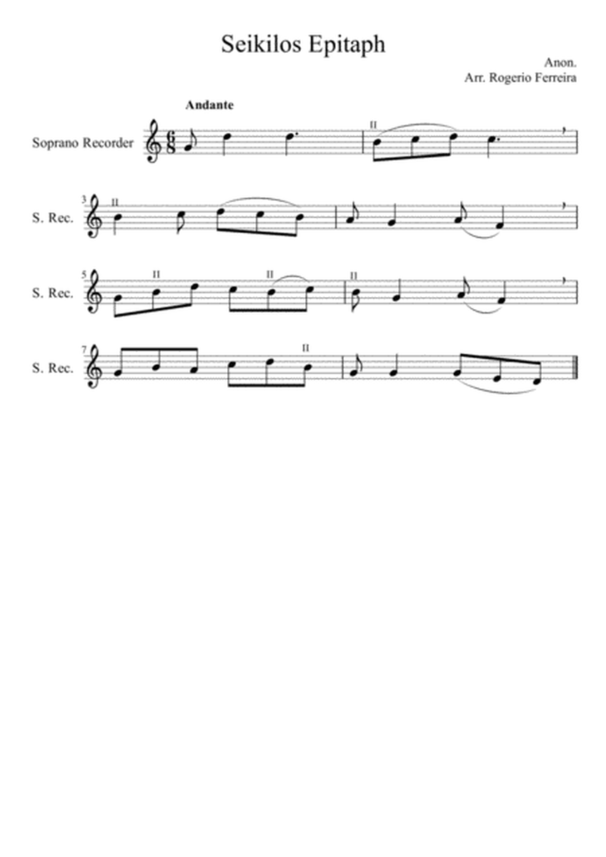 Seikilos Epitaph - soprano recorder image number null