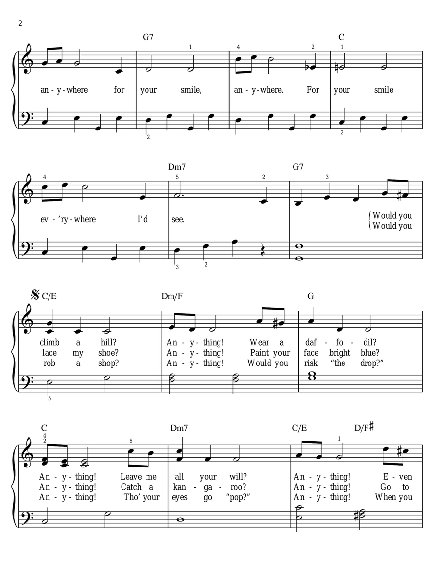 I'd Do Anything I'd Do Anything Easy Piano scores gallery preview page 2