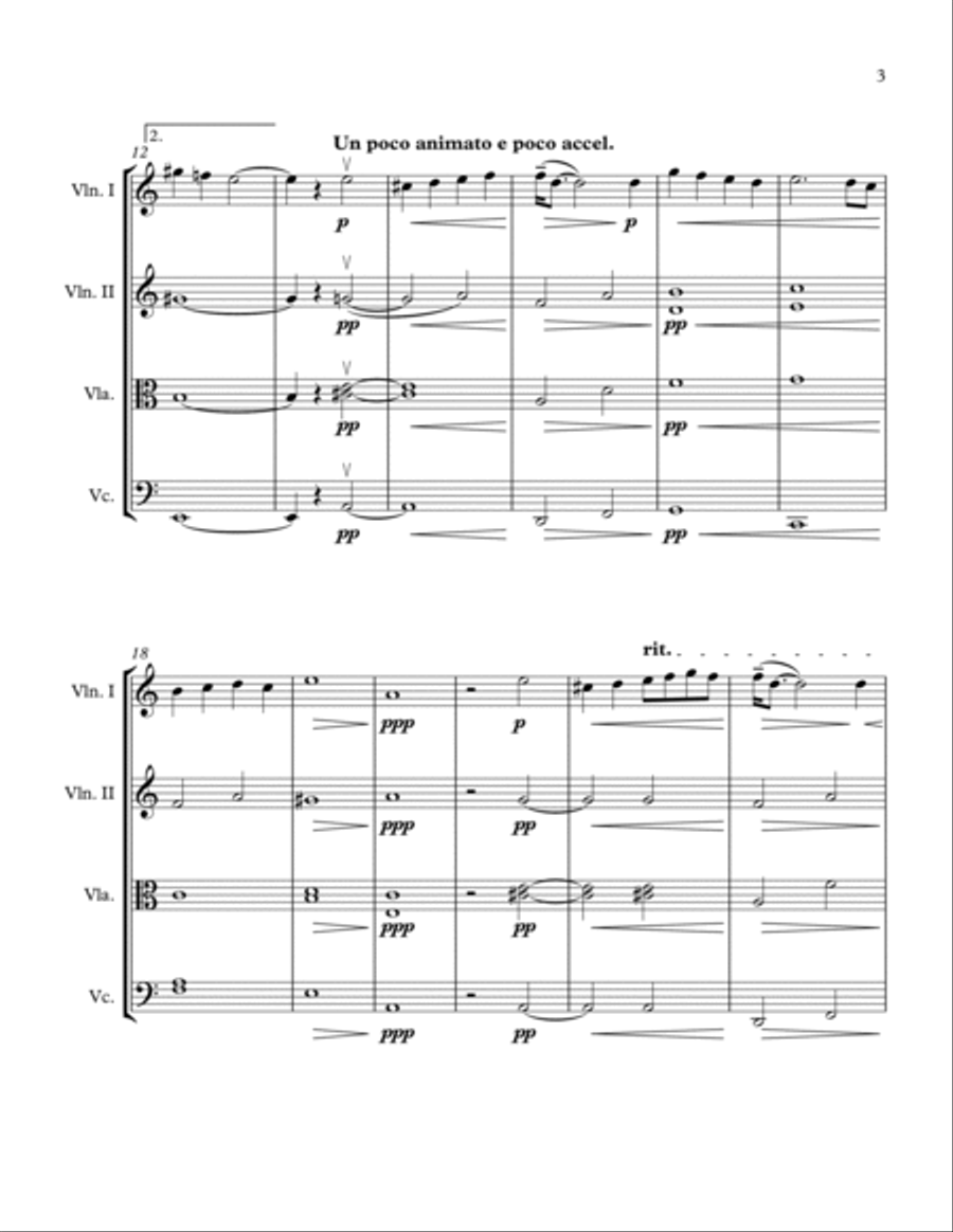 El Cant Dels Ocells (The Song of the Birds) String Quartet scores gallery preview page 3