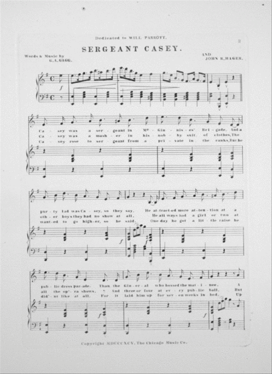 (Everybody Sings) Sergeant Casey. The Great Character Song Voice scores gallery preview page 2