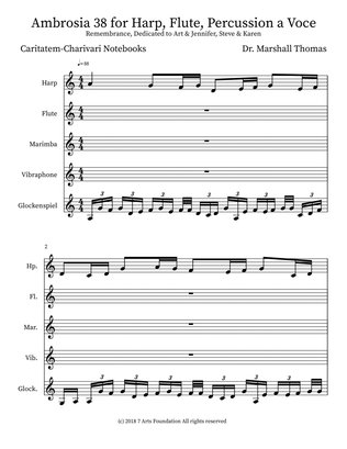 Ambrosia 38 for Harp, Flute, Percussion a Voce