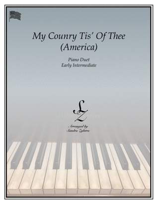 My Country Tis' Of Thee (1 piano, 4 hand duet)