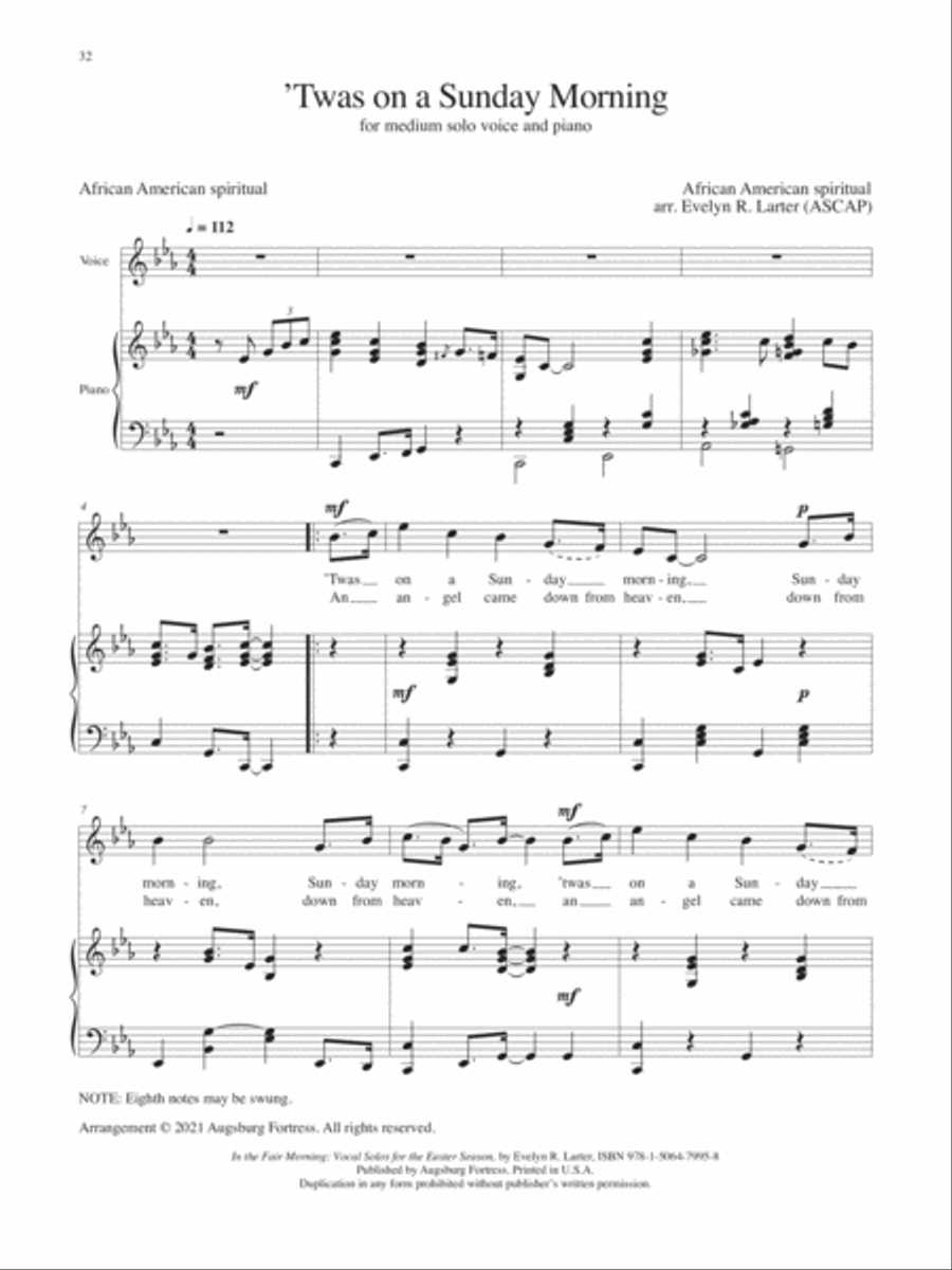 Children of the Heavenly Father: Three Swedish Folk Hymns for Medium Solo Voice Medium Voice scores gallery preview page 12
