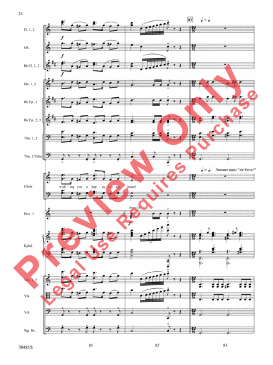 A Tribute to the Armed Services (A Medley) Choir scores gallery preview page 25