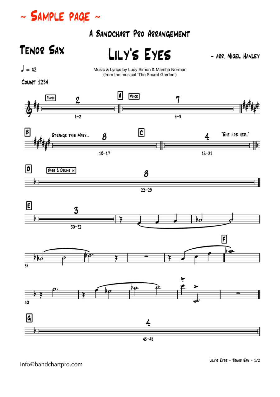 Lily's Eyes Jazz Ensemble scores gallery preview page 6