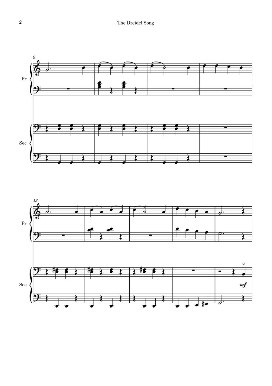 The Dreidel Song (Easy Piano Duet) Piano Method scores gallery preview page 2