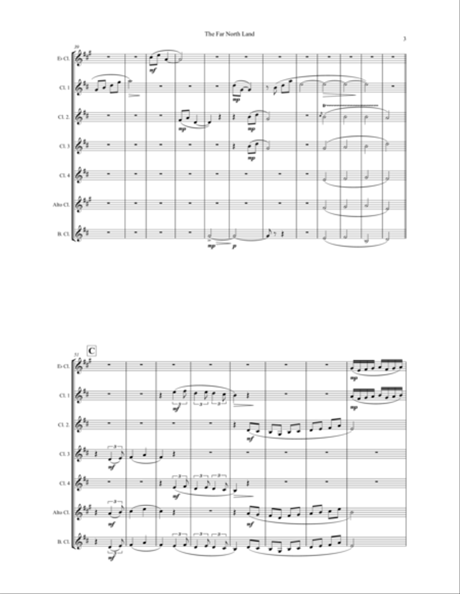 The Far North Land: Passages for Clarinet Choir Clarinet Choir scores gallery preview page 4