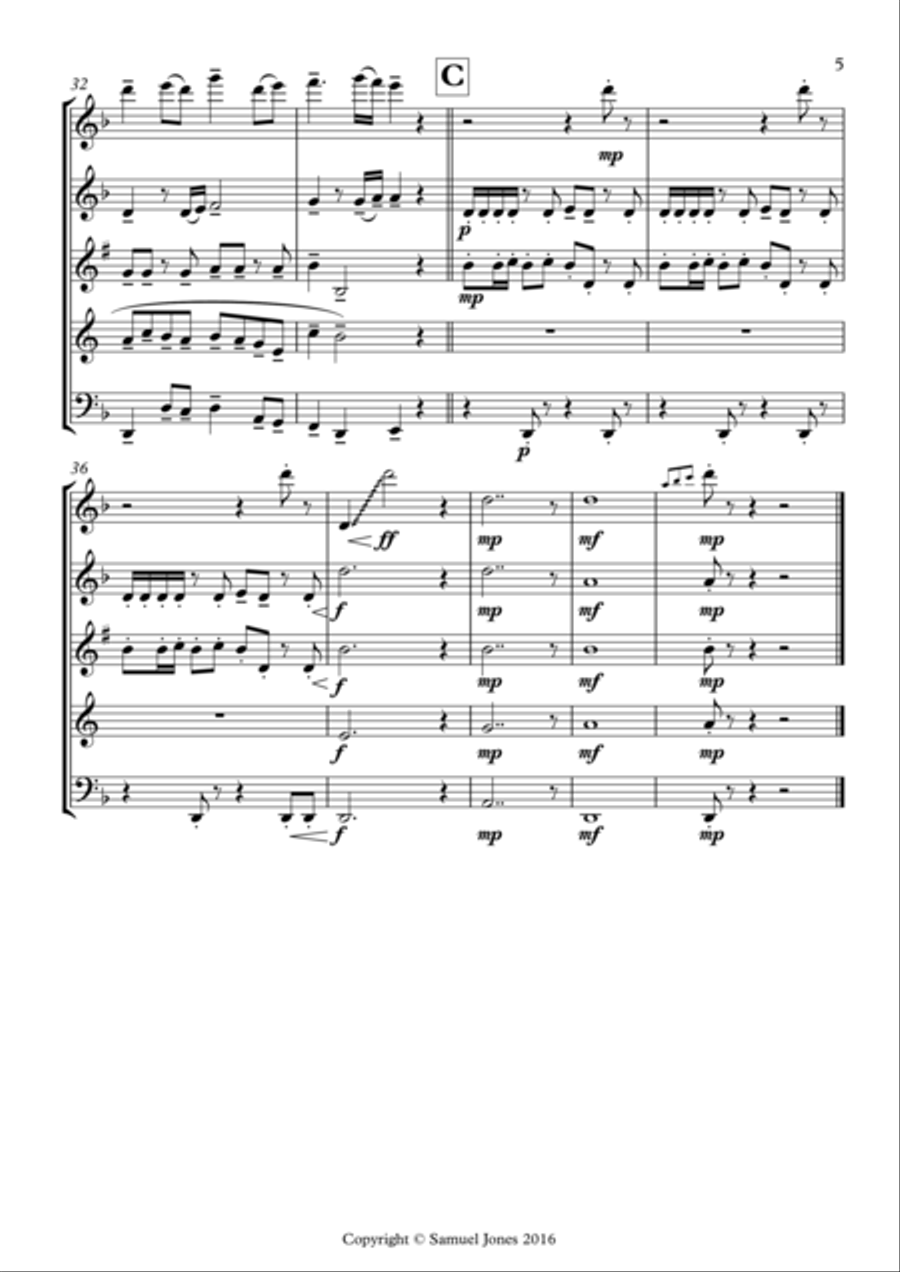The Summer Rain Woodwind Quintet scores gallery preview page 5