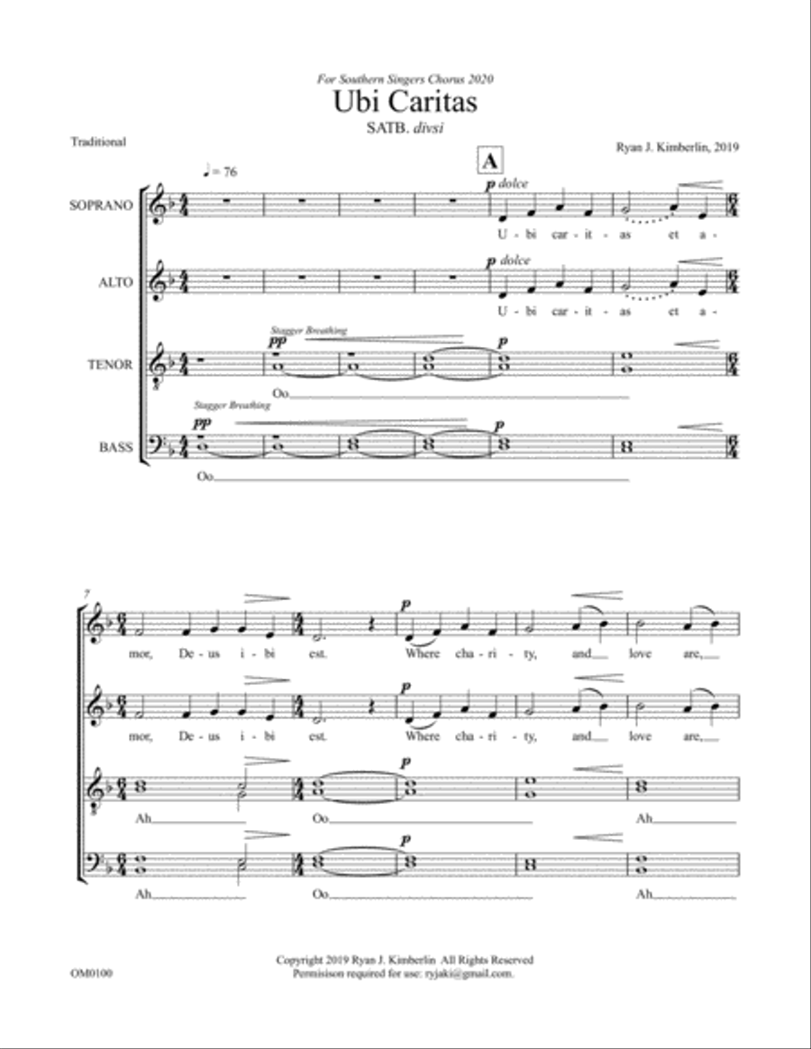 Ubi Caritas Ubi Caritas 4-Part scores gallery preview page 2