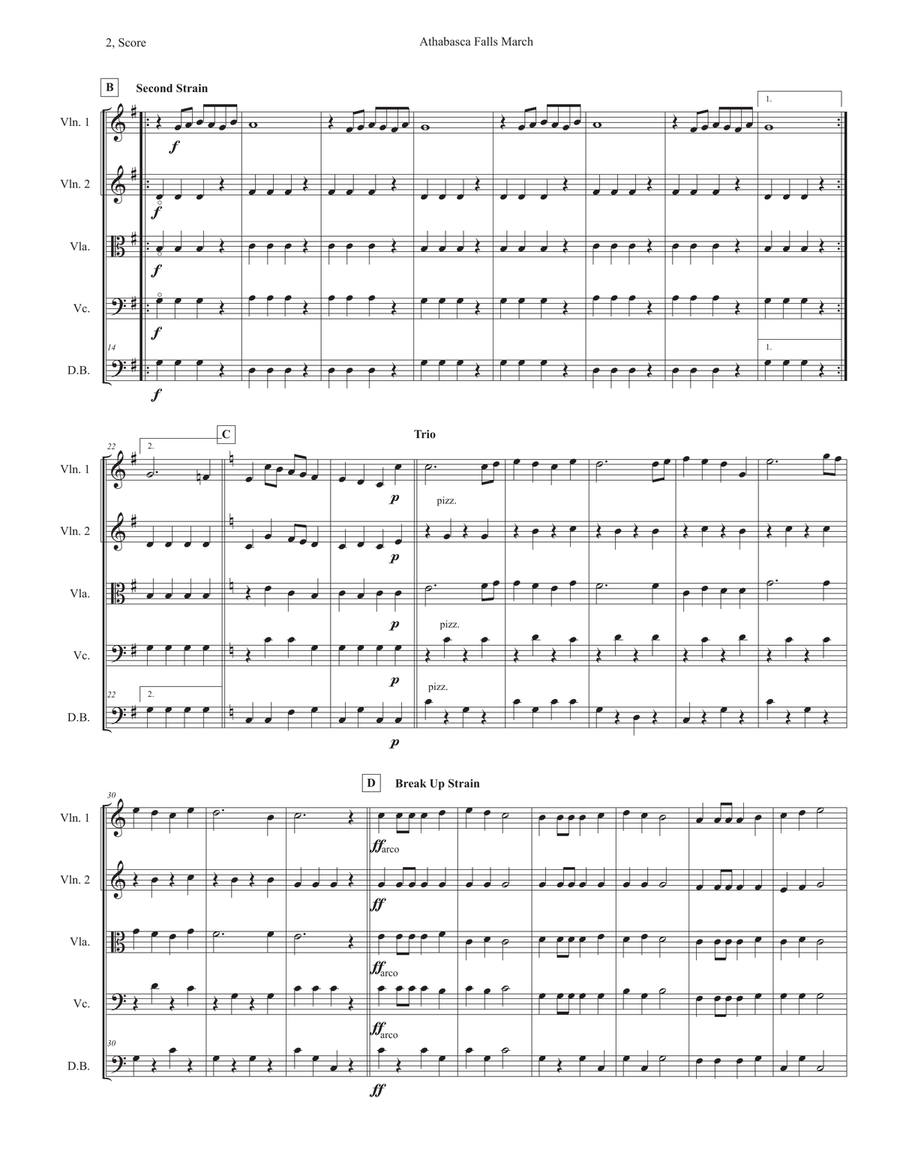 Ahabasca Falls March String Orchestra scores gallery preview page 2