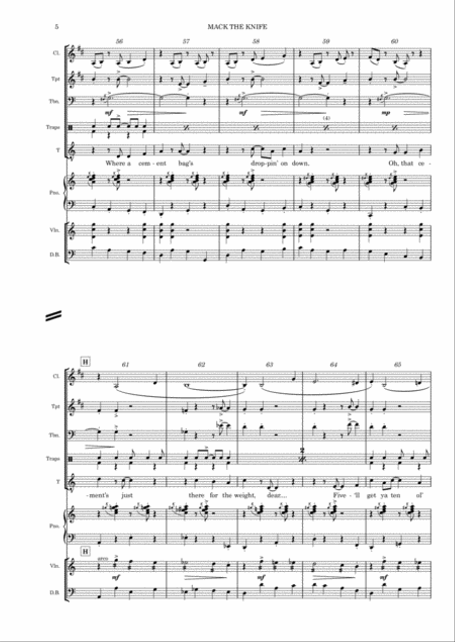 Mack The Knife Small Ensemble scores gallery preview page 5