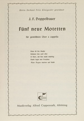 Five new motets (Funf neue Motetten)