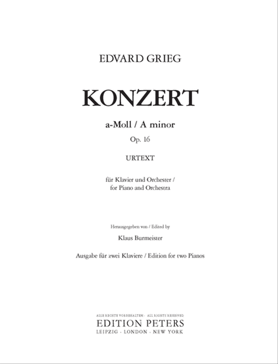 Piano Concerto in A minor Op. 16 (Edition for 2 Pianos) Piano Solo scores gallery preview page 2