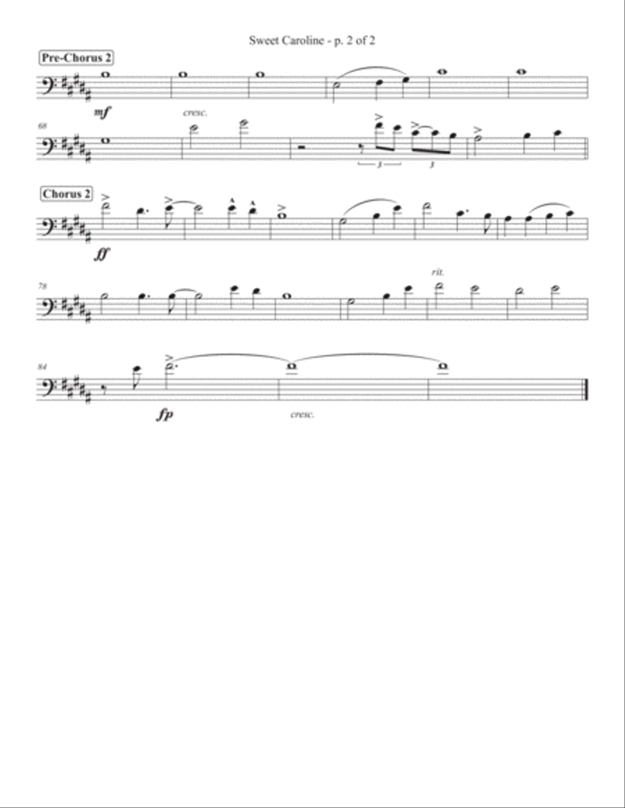 Sweet Caroline Sweet Caroline Brass Ensemble scores gallery preview page 6