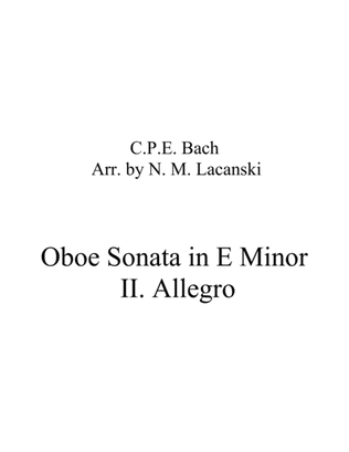 Book cover for Oboe Sonata in E Minor II. Allegro