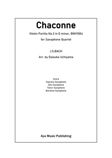 Bach Chaconne for Saxophone Quartet