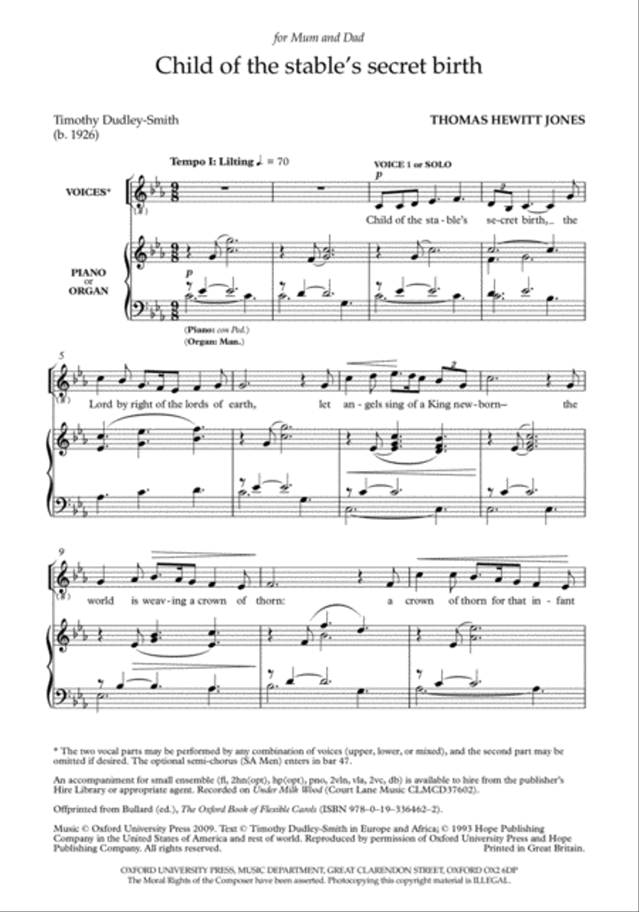Child of the stable's secret birth Choir scores gallery preview page 2