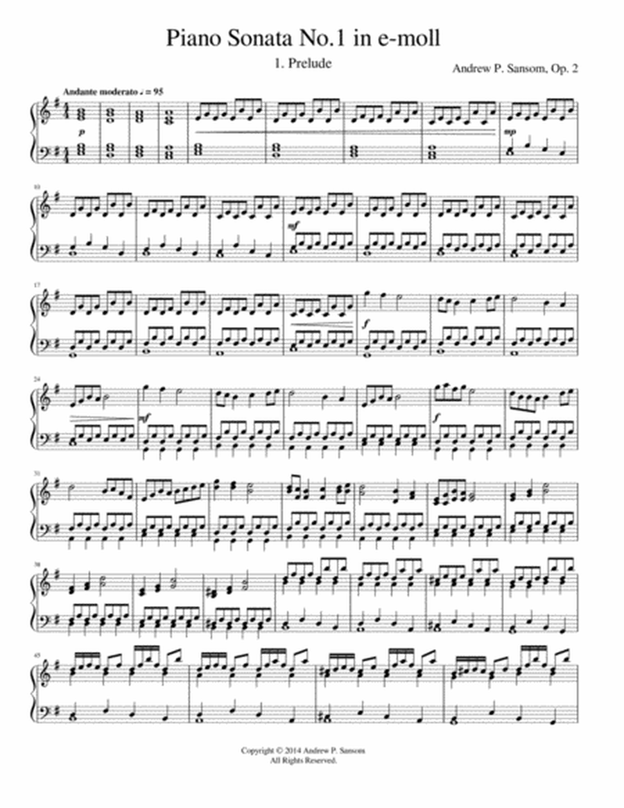Piano Sonata No.1 in e-moll image number null
