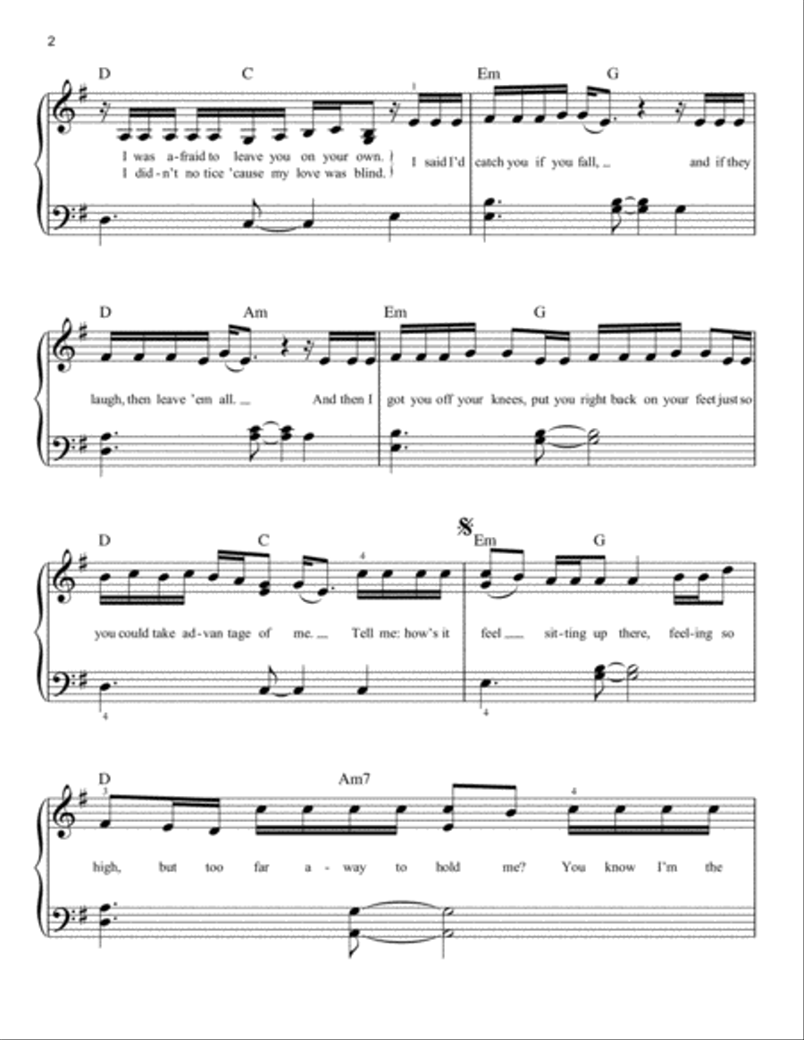 Without Me Easy Piano scores gallery preview page 2