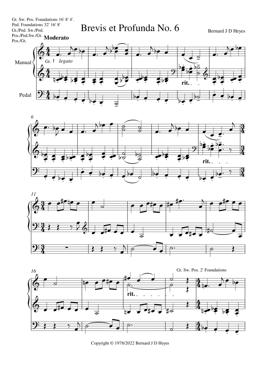 Brevis et Profunda No. 6 Organ Solo scores gallery preview page 1