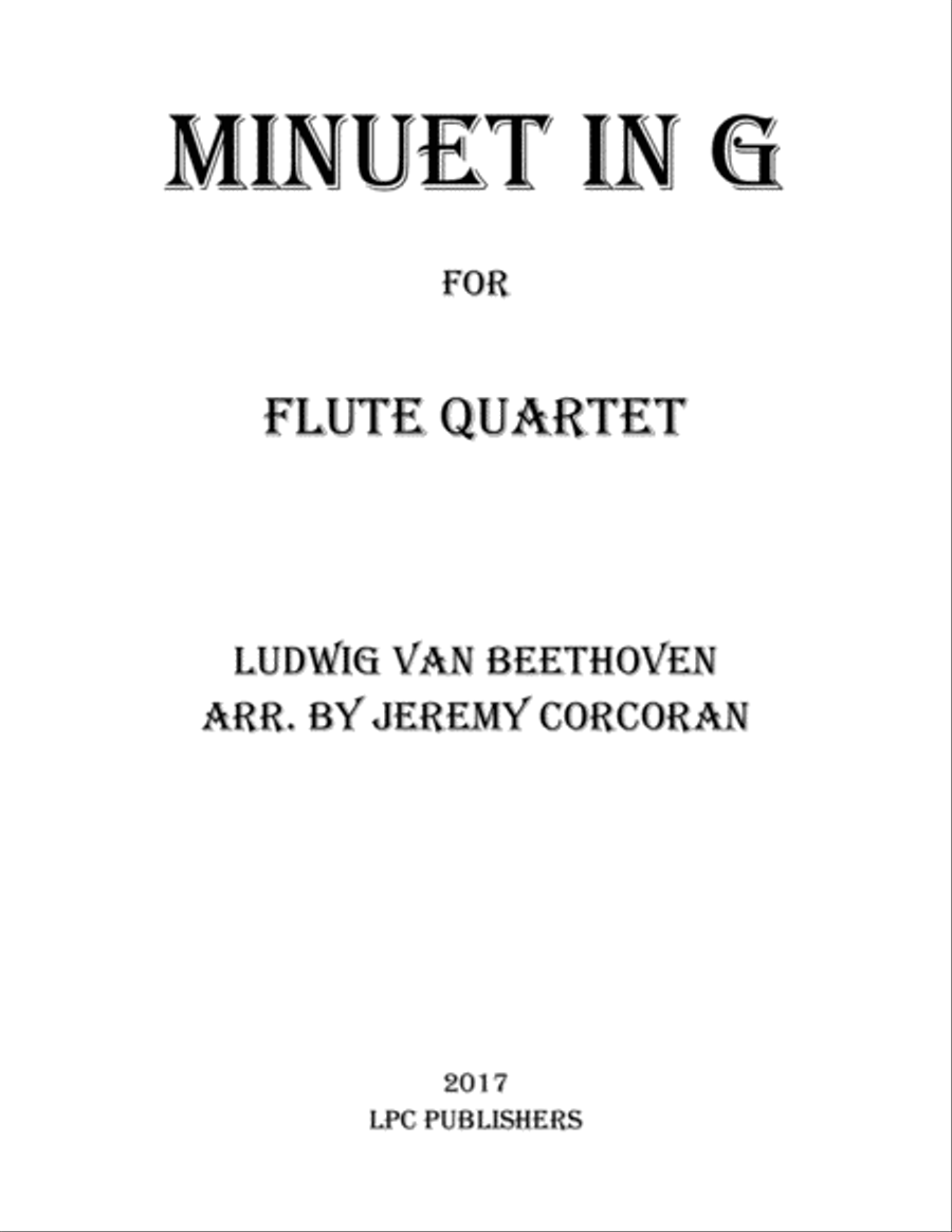 Minuet in G for Flute Quartet Minuet in G for Flute Quartet Flute Quartet scores gallery preview page 1