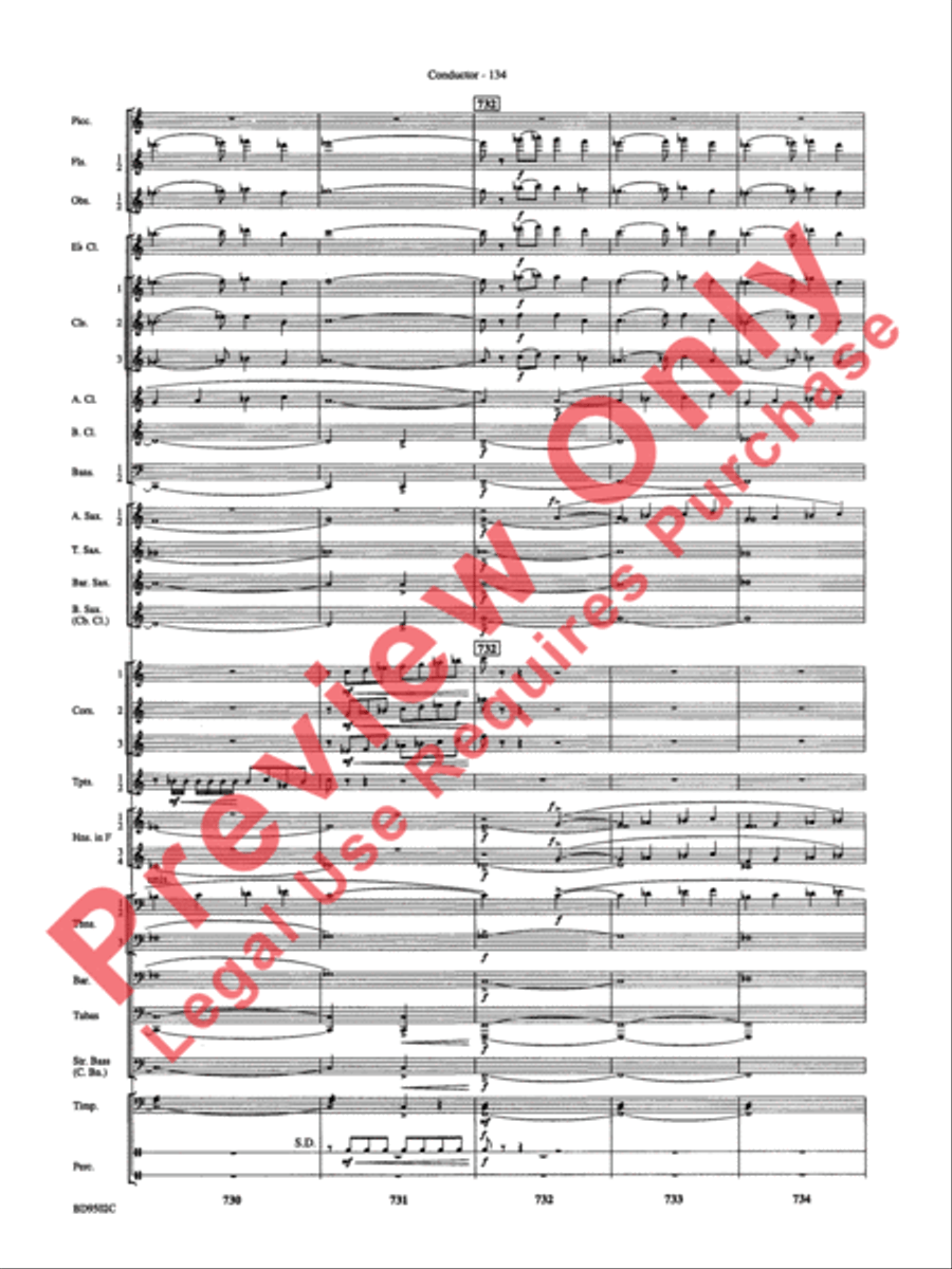 Symphony No. 3 for Band Concert Band scores gallery preview page 137