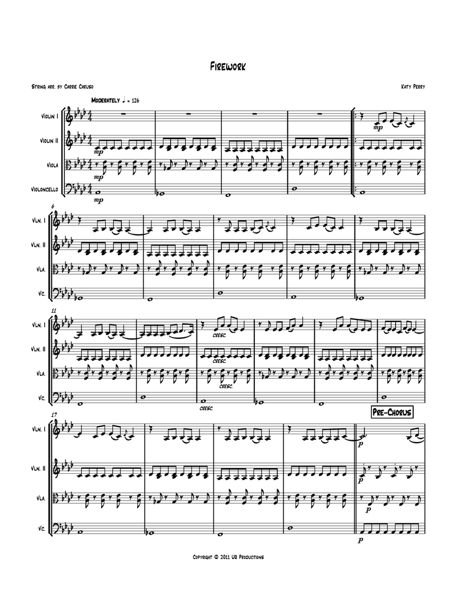 Firework String Quartet scores gallery preview page 1
