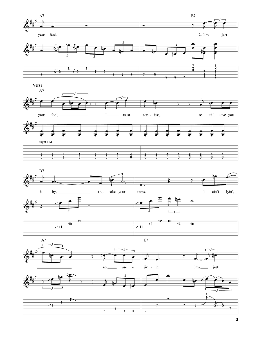 Just Your Fool Electric Guitar scores gallery preview page 3
