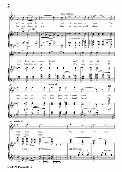 Victor Herbert-Toyland,in B flat Major,for Voice and Piano image number null