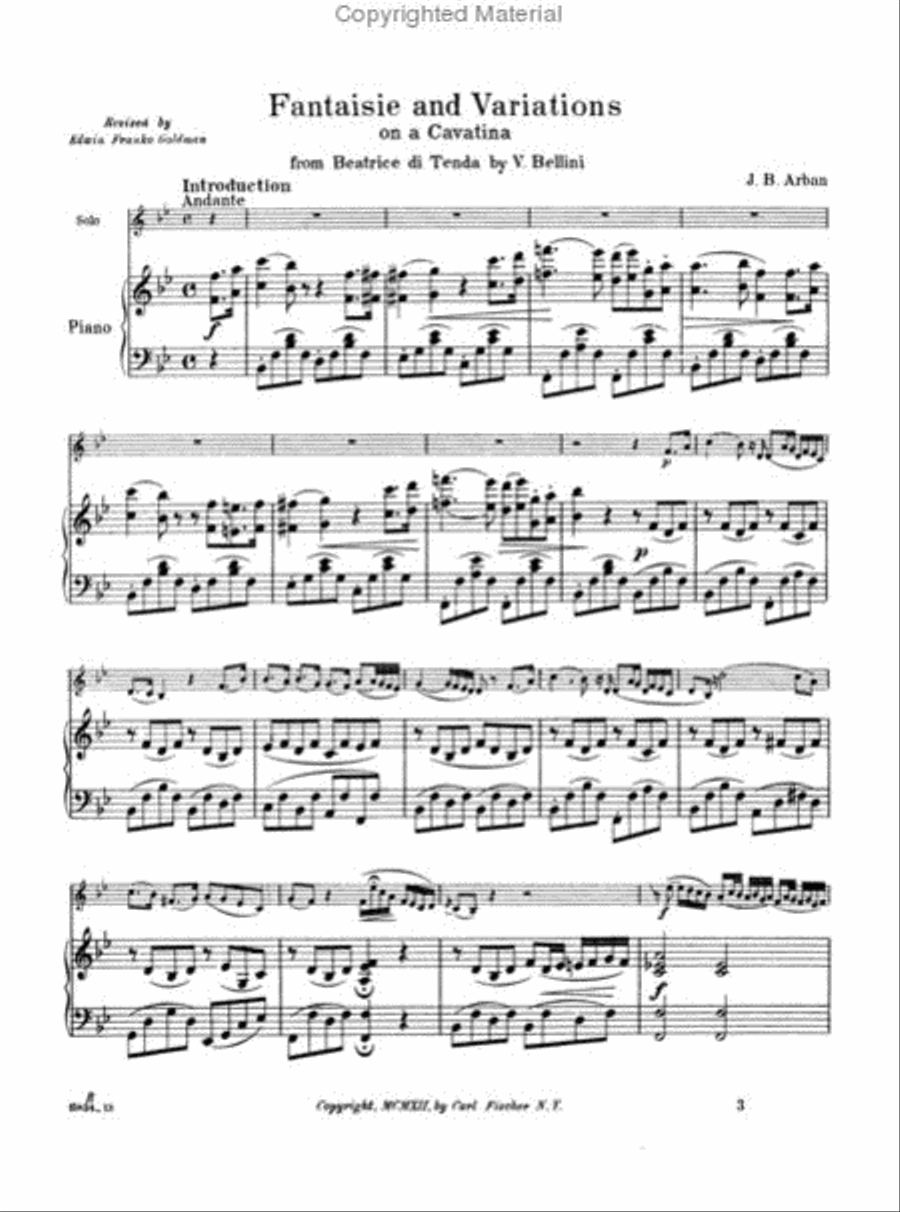 Twelve Celebrated Fantasies And Air Varies - Piano Accompaniment Part