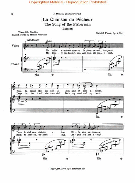 25 Selected Songs by Gabriel Faure High Voice - Sheet Music
